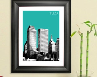 Tulsa Skyline Poster - Tulsa Oklahoma City Skyline - Art Print