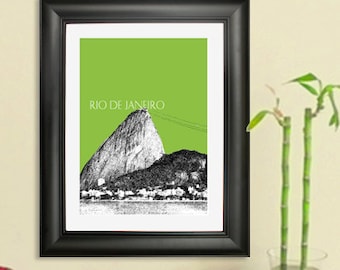 Cartel del horizonte de Río de Janeiro - Montaña Pan de Azúcar - Río de Janeiro Brasil #2 impresión de arte