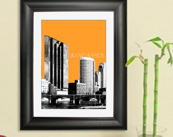 Grand Rapids Skyline -Grand Rapids Skyline Poster Impresión de arte