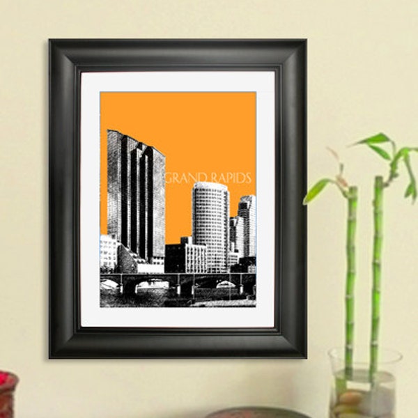 Grand Rapids Skyline -Grand Rapids Skyline Poster Art Print