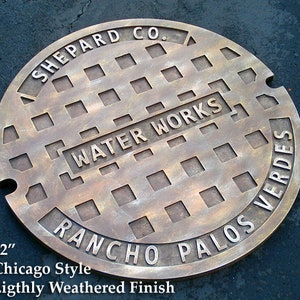 Manhole Sewer Cover - Man Cave - 22&quot; Personalized Chicago Sewer Cover - Retirement Gift- Corporate Gift - Groomsman Gift