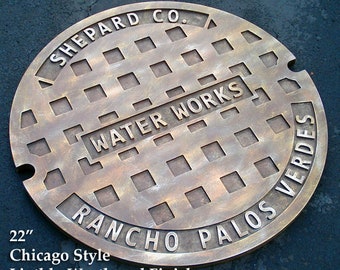 Manhole Sewer Cover - Man Cave - 22" Personalized Chicago Sewer Cover - Retirement Gift- Corporate Gift - Groomsman Gift