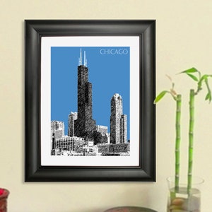 Chicago Skyline Poster - Willis Tower Poster - Sears Tower Poster - Art Print Poster