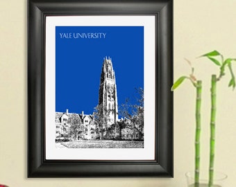 Yale University Graduation Art Print - New Haven Connecticut City Skyline Poster