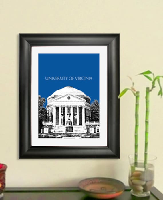 University of Virginia Graduation Art Print Charlottesvile Etsy