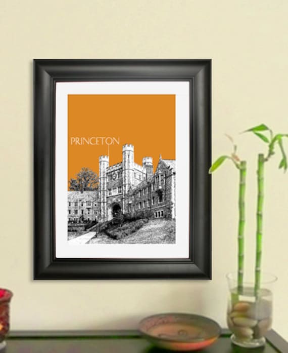 Princeton Skyline Poster Princeton New Jersey Art Print 8 Etsy