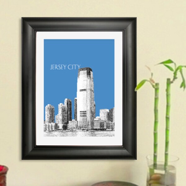 Jersey City Skyline Poster - Jersey City New Jersey City Skyline - Art Print