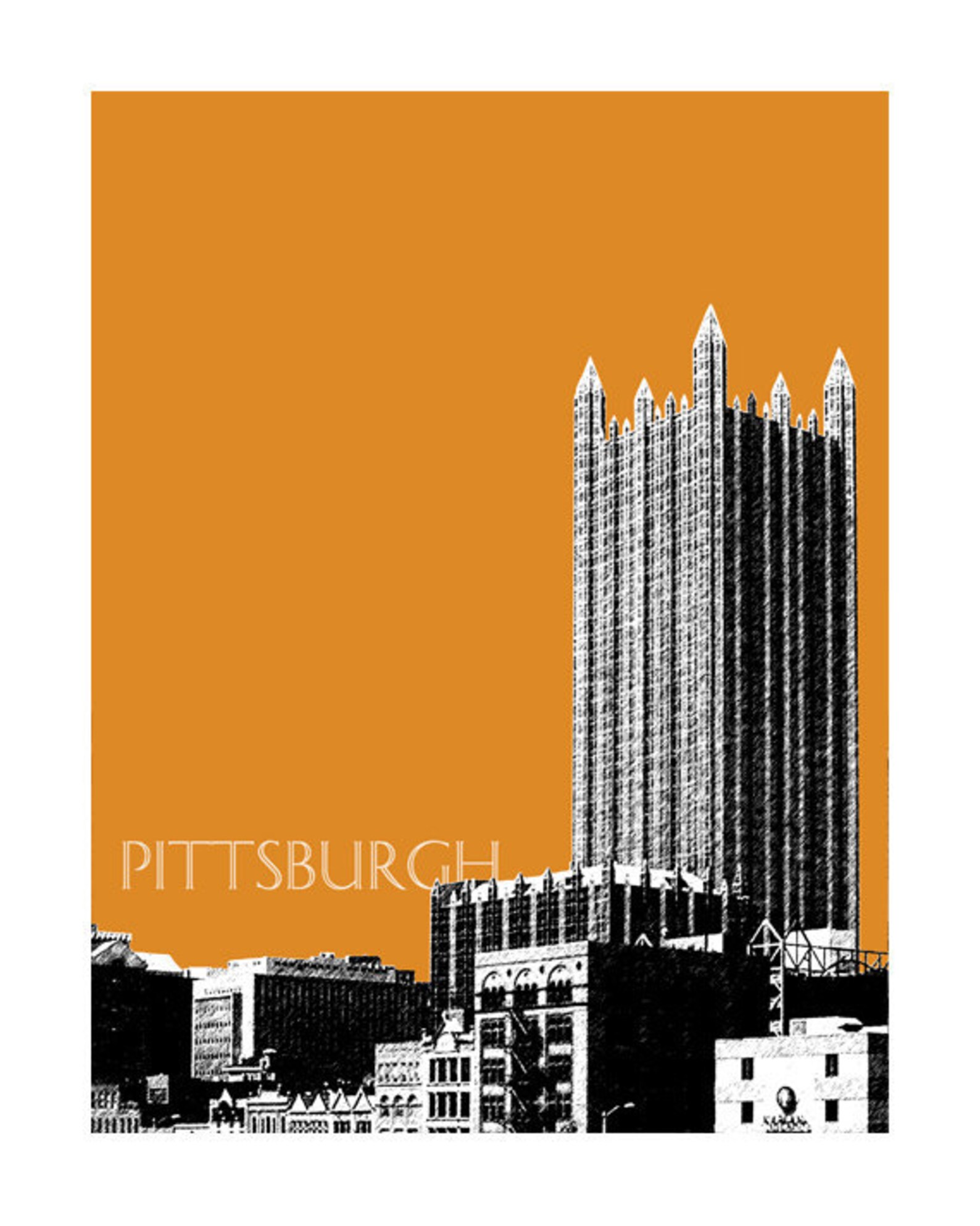Pittsburgh Skyline Poster Pittsburgh PPG Place Art Print - Etsy