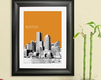 Boston Skyline Print #1 - Boston Harbor Skyline  Poster - Boston Massachusetts Art Print