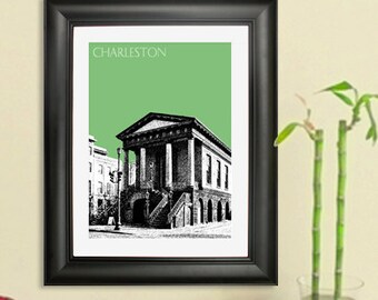 Charleston City Skyline - Charleston South Carolina Skyline Poster Art Print