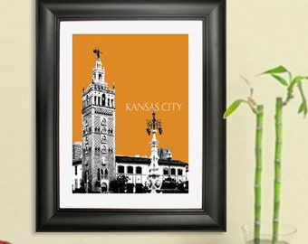 Kansas City Skyline Poster - Kansas City Missouri City Skyline  2 - Skyline Print