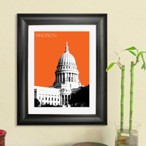 Madison Wisconsin Poster Print Art Skyline Item T4326 Etsy