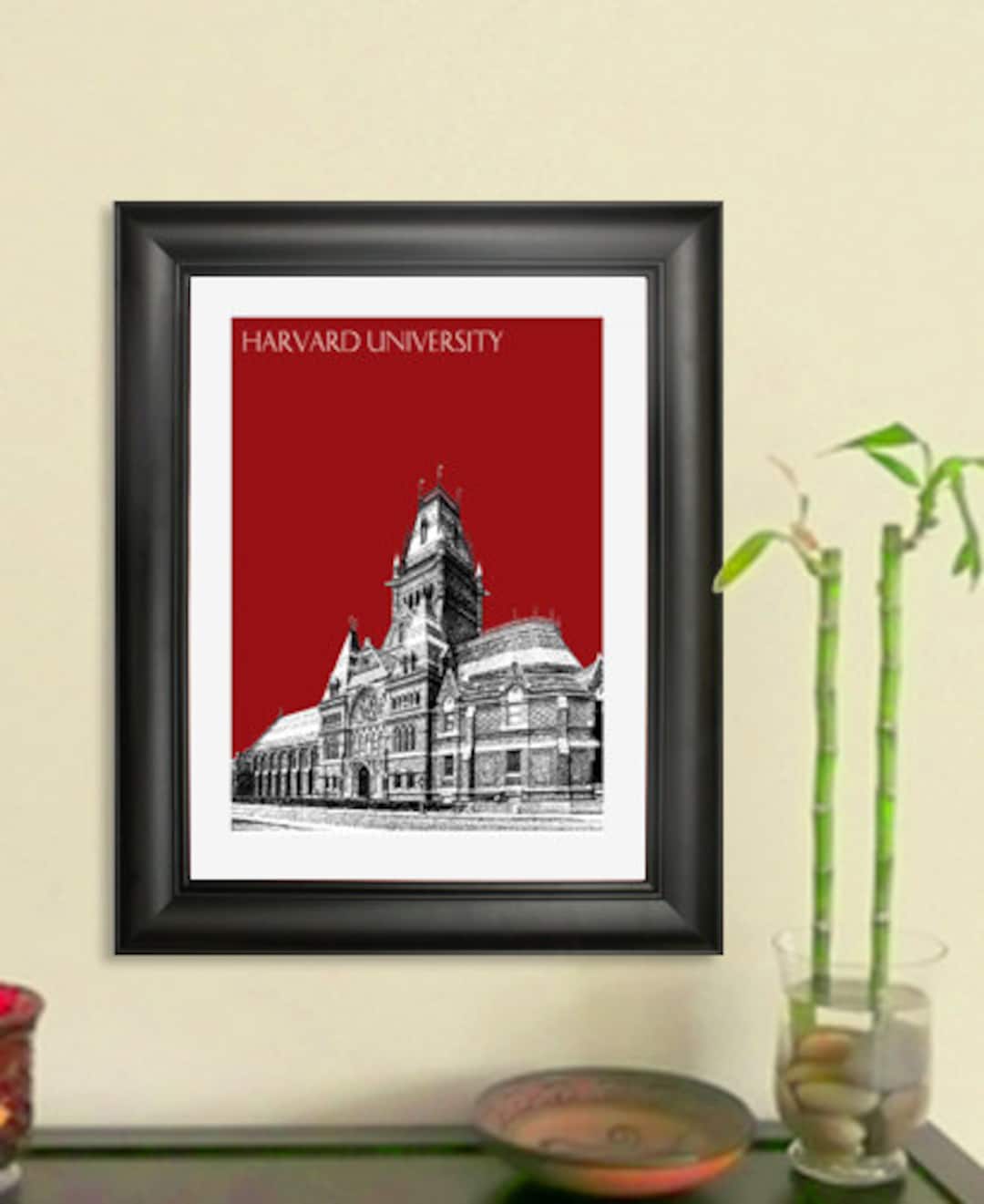 Harvard University Skyline Poster Cambridge Massachusetts - Etsy
