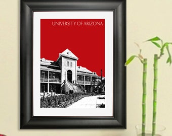 University of Arizona - Graduation Poster - Tucson Arizona Skyline - Art Print