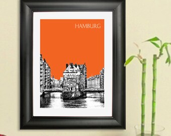 Hamburg Germany Skyline #2 - Hamburg Art Print
