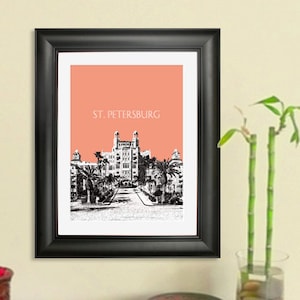 St. Petersburg #2 Skyline Poster - St. Petersburg Florida City Skyline - Art Print - Choose Your Color