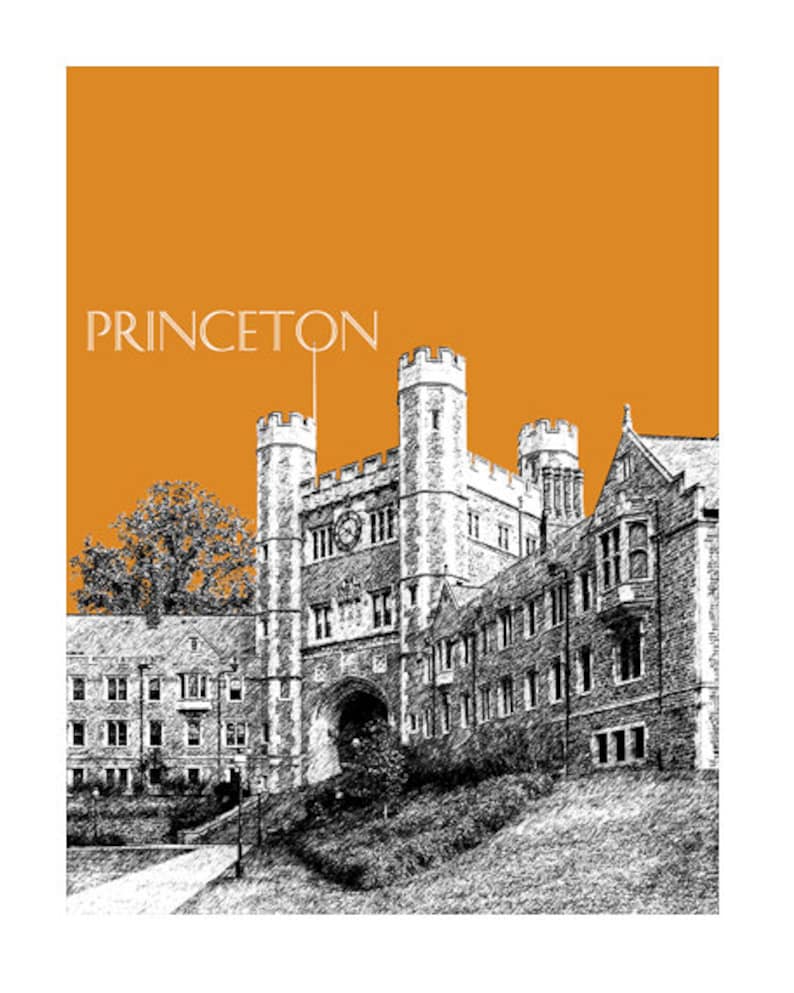 Princeton Skyline Poster Princeton New Jersey Art Print 8 Etsy
