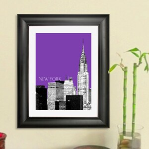 Cartel del horizonte de Nueva York - Chrysler Building Art Print imagen 1