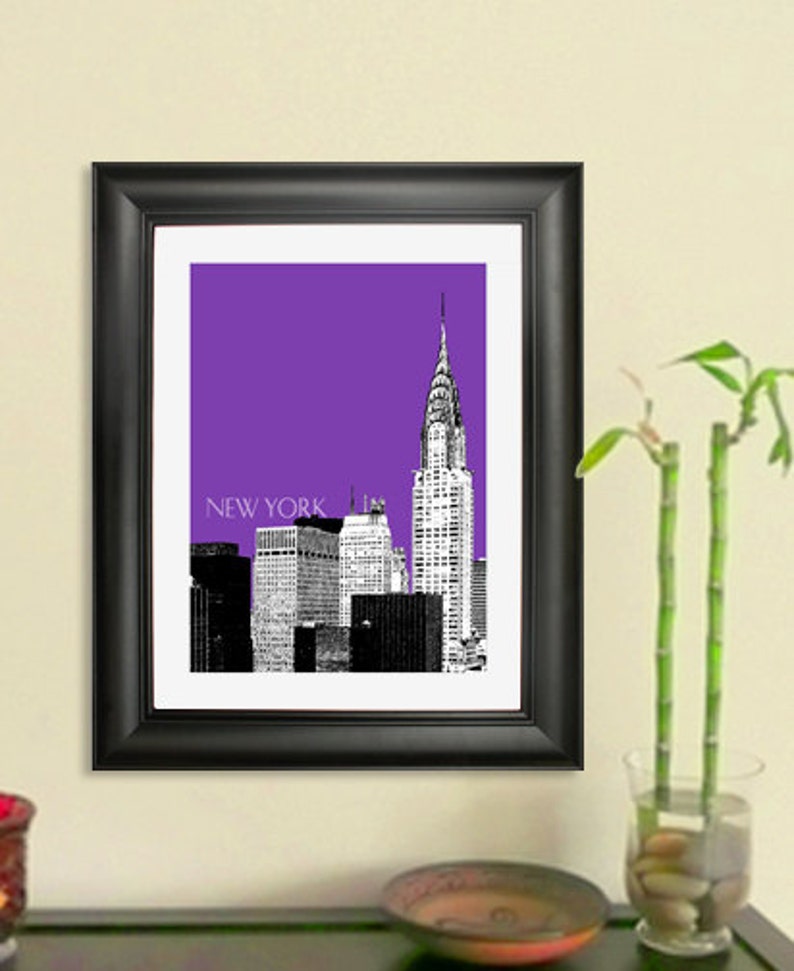 Cartel del horizonte de Nueva York - Chrysler Building Art Print imagen 1