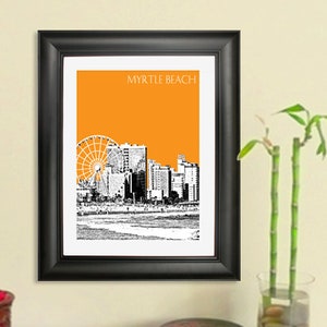 Cartel del horizonte de Myrtle Beach - Myrtle Beach City Art Print