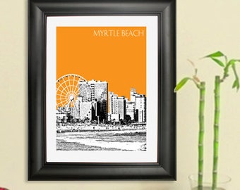 Myrtle Beach Skyline Poster - Myrtle Beach City Art Print