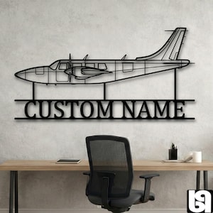Aangepaste Aerostar 601P vliegtuigsilhouet - metalen wanddecoratie - hoogwaardige dubbele kunst