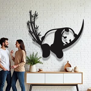 Laser Cut Panda Metal Wall Art, Nursery Decor