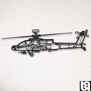 AH-64D Apache Helicopter Metal Wall Art – Aviation Decor