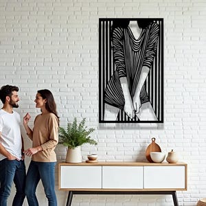 Woman Silhouette Metal Wall Panel – Elegant Female Figure Art for Bedroom, Living Room, or Modern Home Decor
