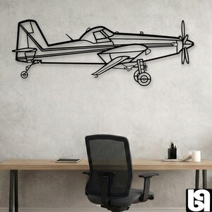 Air Tractor 802 Airplane Silhouette - Metal Wall Decor - Crop Duster Art