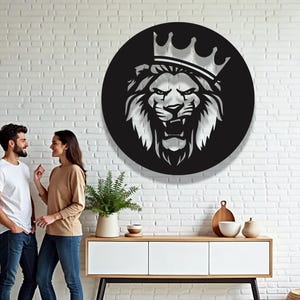 Lion Metal Wall Art – Powerful Animal Silhouette Decor for Living Room, Bedroom, Office, or Safari-Themed Home Wall Hanging
