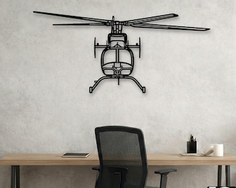 Bell 407 Helicopter Metal Wall Art – Aviation Decor Gift