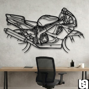 Kultige CBR900RR Silhouette von 1996 - Motorrad Metall Decor - 90s Superbike Garage Art