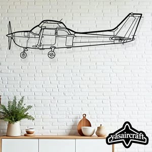 Skyhawk 172 Metal Airplane Wall Art – Cessna High Wing Aircraft Decor for Pilots, General Aviation Room Accent, Airplane Metal Sign Gift
