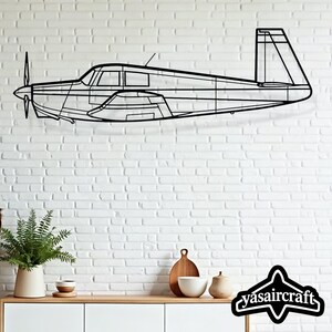 M20 Metal Airplane Wall Art – Classic Aircraft Wall Decor for Pilots, Aviation Room Accent, Airplane Metal Sign, General Aviation Gift Idea