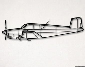 Arte mural metálico Bonanza F35 – Decoración de aviación con cola en V