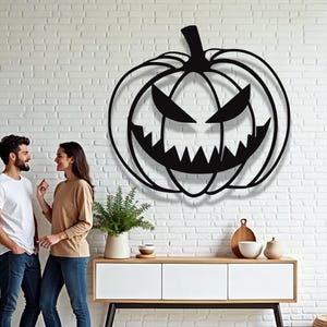 ハロウィンのメタルパンプキンウォールアート、不気味なホームデコレーション