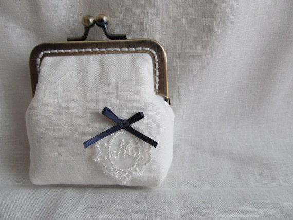 Items similar to Personalized Initial Frame Coin Purse, 3 1/3 