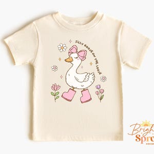 Silly Goose Kids Shirt, Silly Goose On The Loose Toddler Natural Shirt, Funny Farm Animal T Shirt, Cute Baby Girl Onesie® Baby Shower Gift