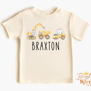 Personalized Construction Shirt, Custom Name Kids Truck Shirt, Dump Truck Shirt, Toddler Boy Excavator T Shirt, Boys Tractor Tee