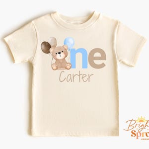 Beary First Birthday Shirt, Personalized Beary First Birthday Shirt, Bear 1st Birthday TShirt, Teddy Bear Bodysuit, Neutral Bearly One Tee