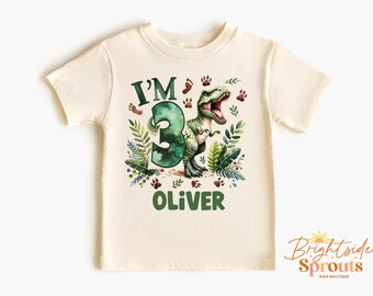Three Rex Dinosaur 3rd Birthday Shirt, Personalized Boys Dinosaur Third Birthday Tshirt, Three Rex Theme Party Tee, Dino Boy, Rawr I'm 3