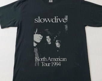 Camiseta Slowdive North American Tour 1994, camisetas de bandas dos anos 90, unissex.