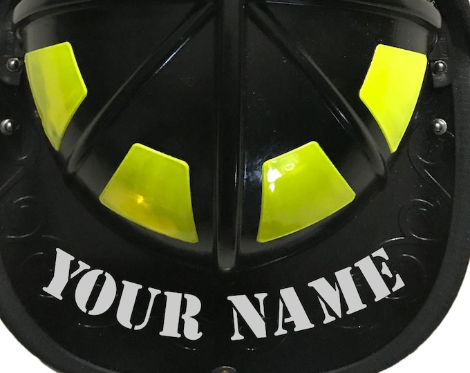 Firefighter Vinyl Decal Reflective Helmet Name Sticker STENCIL Font Helmet Name Decal