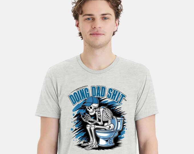 Doing Dad Sh*t Funny Fathers Day Gift For Father T shirt Skull Blue Version 2