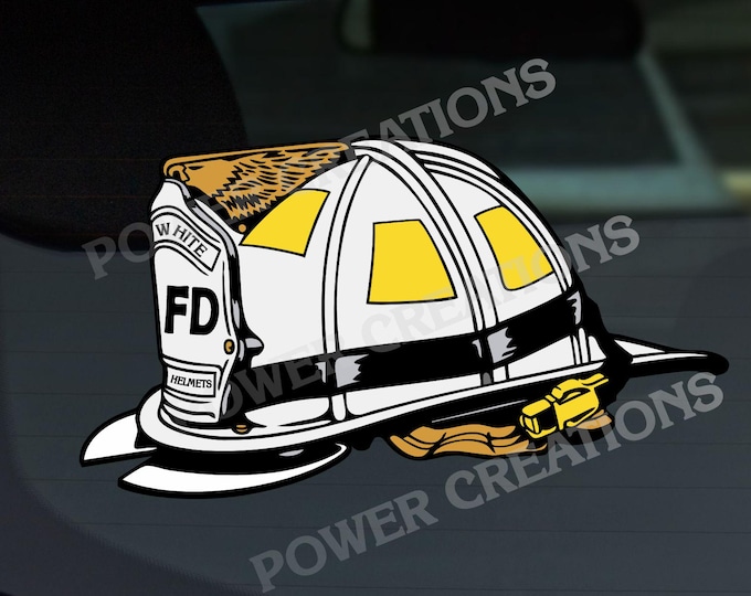 Firefighter Stickers - Digital Vector Artwork "Firefighter Helmet" Design PNG, EPS, JPG Digital files for graphic printing, shirt printing