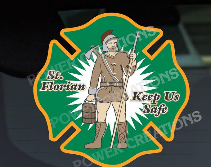 Firefighter Stickers - Digital Vector Artwork "Saint Florian Maltese" Design PNG, EPS, JPG Digital files for graphic printing, shirts