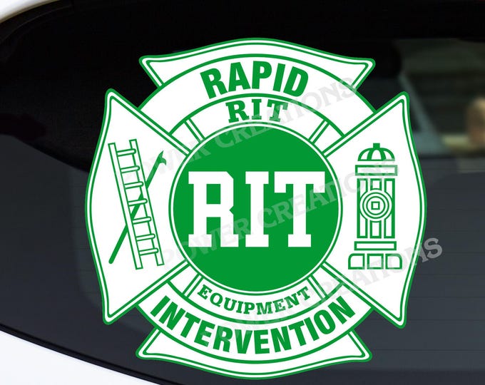 Firefighter Stickers - Digital Vector Artwork "Rapid Intervention" Design PNG, EPS, JPG Digital files for graphic printing, shirt printing
