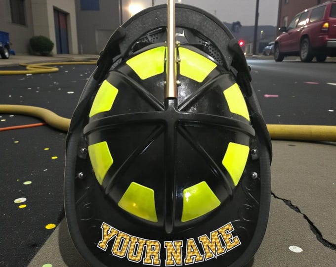 Firefighter Vinyl Decal Reflective Helmet Name Sticker Gold Leaf Style Vinyl Helmet Name Decal (Please Read Description)