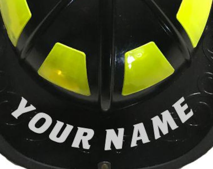 Firefighter Vinyl Decal Reflective Helmet Name Sticker CRILLE Font Helmet Name Decal